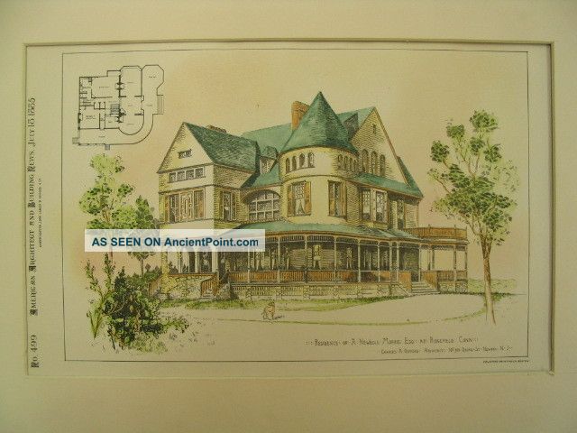 Morris Residence,  Ridgefield,  Ct,  1885,  Plan Victorian photo