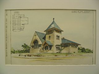 Church Of Our Saviour,  Roslindale,  Ma,  1889,  Orig.  Plan photo