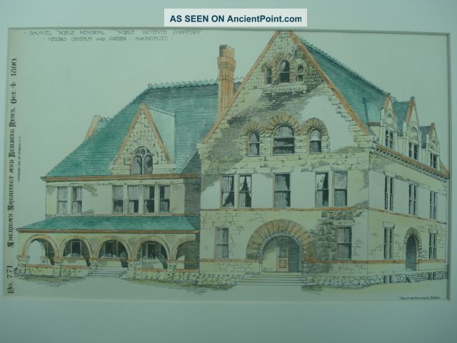 Samuel Noble Institute Dormitory,  1890,  Plan Victorian photo