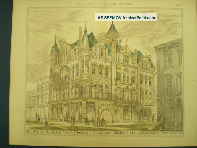 Ymca Building,  Pittsburgh,  Pa,  1883,  Plan Victorian photo