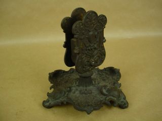 Antique Victorian Cast Bronze Desk Top Pocket Watch Holder - photo