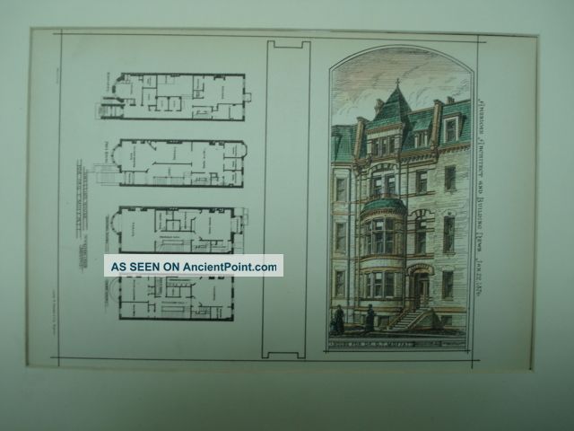 Dr G T Moffatt House,  Boston,  Ma,  1876,  Plan Victorian photo