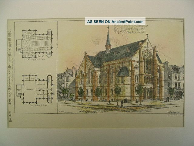 Asbury Me Church,  Philadelphia,  Pa,  1885,  Plan Victorian photo