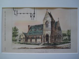 St.  James Church,  New Bedford Ma,  1879 - Plan photo