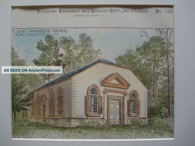 St.  James ' Goosecreek Church,  Sc,  1886.  Plan Victorian photo