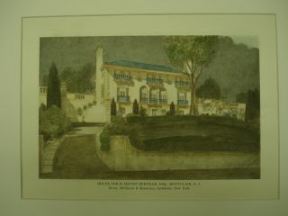 House For H.  Henry Bertram,  Montclair,  Nj,  1917,  Orig. photo