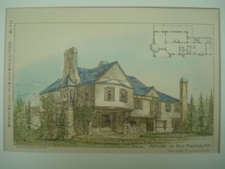House,  Bar Harbor,  Me,  1884,  Plan photo