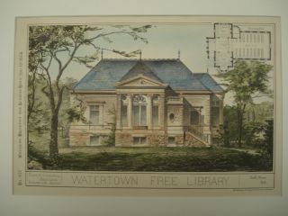Watertown Free Library,  Watertown,  Ma,  1884,  Plan photo