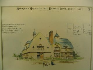 Vail Coachman House/barn,  Williamstown,  Ma,  1894,  Orig. photo