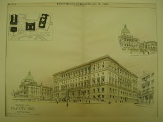 City Hall Design,  Boston,  Ma 1892,  Plan photo