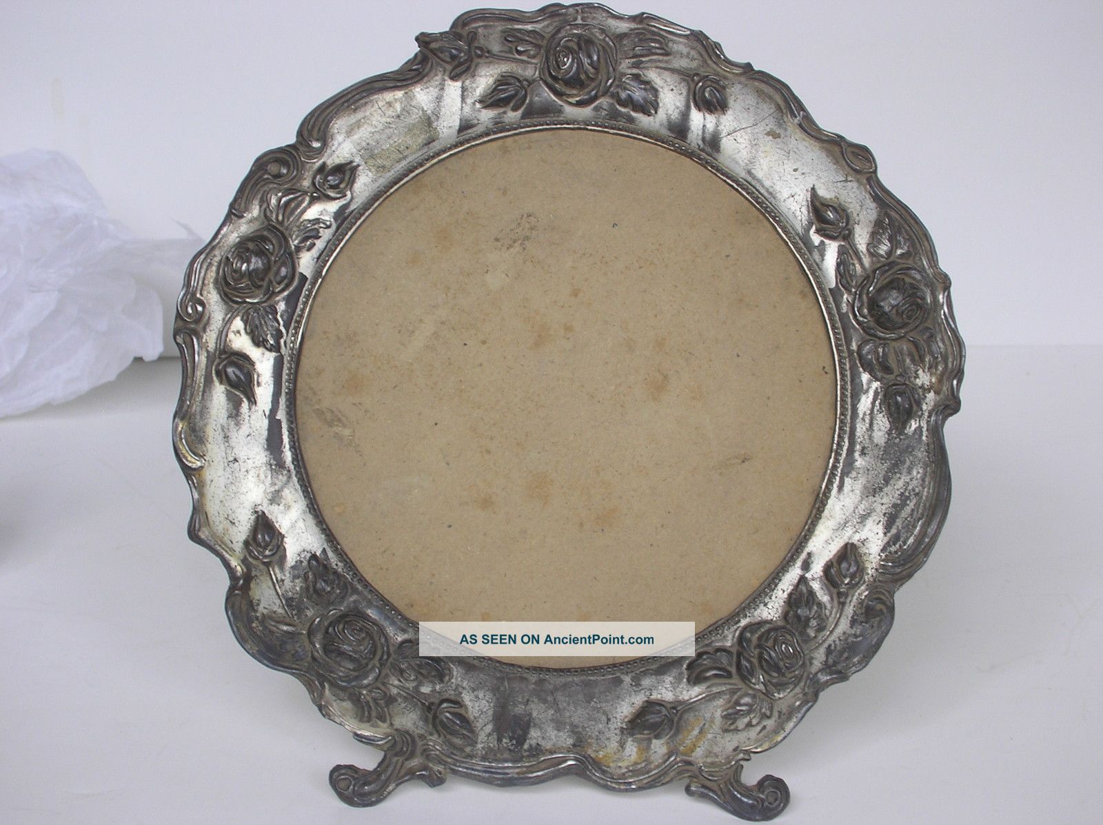 Large Size Antique True Victorian Photo Frame Shabby Cottage Roses Silver Chic Picture Frames photo