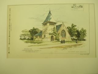 Congregational Church Design,  Elizabethtown,  Ny,  1888 photo