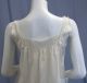 Signed Antique White Embroidered,  Lace Cotton Victorian Slip Petticoat Nightgown Victorian photo 9