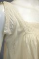 Signed Antique White Embroidered,  Lace Cotton Victorian Slip Petticoat Nightgown Victorian photo 2