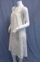 Signed Antique White Embroidered,  Lace Cotton Victorian Slip Petticoat Nightgown Victorian photo 6