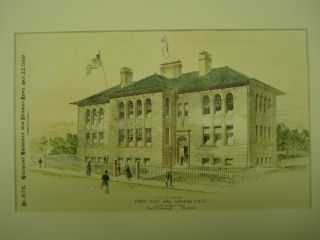 Robert Shaw Grammar School,  West Roxbury,  Ma,  1892,  Orig photo