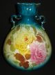 Antique Royal Bonn Hand Painted Porcelain Vase Franz Mehlem Roses Germany 1890 Vases photo 11