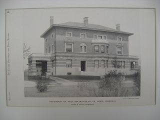 Mcmillan Residence,  St.  Louis,  Mo,  1898,  Gelatine Print photo