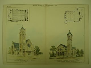 Set Of Churches Designed By F.  Joseph Untersee,  1894,  Plan photo