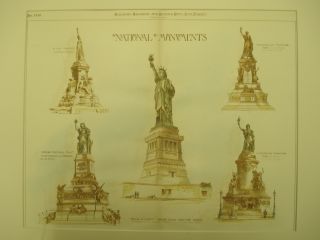 National Monuments,  1887,  Plan,  Hand - Colored photo