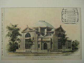 West Presbyterian Church,  Binghamton,  Ny,  1898,  Orig. photo