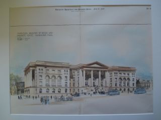 Middlesex Probate Court,  Cambridge Ma,  1897 - Orig.  Plan photo