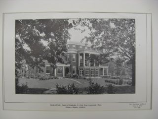 Fred Fish House,  Longwood,  Ma,  1904,  Lithograph photo
