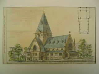 Bishop Memorial Church,  Baltimore,  Md,  1878,  Orig.  Plan photo