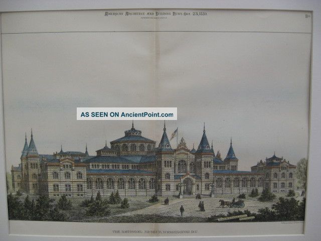 The National Museum,  Washington,  Dc,  1880,  Orig.  Plan Victorian photo