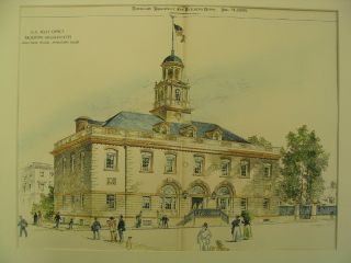 Us Post Office,  Brockton,  Ma,  1898,  Plan photo