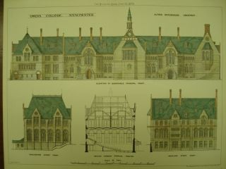 Owens College,  Manchester,  Uk,  1874,  Plan photo
