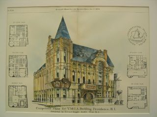 Ymca Building,  Providence,  Ri,  1888,  Plan photo