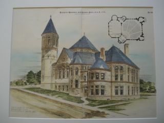 First Baptist Church,  Bridgeport Ct,  1894 - Plan photo