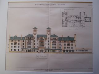 Antlers Hotel,  Colorado Springs,  Co,  1899 - Orig.  Plan photo