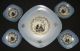 Antique Bavaria Porcelain Portrait Plate Desert Tray Set Colonial Courting 1904 Platters & Trays photo 5