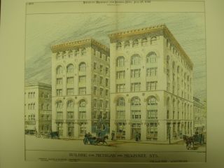Bldg.  Cor.  Mich.  & Mil.  Sts. ,  Milwaukee,  Wi,  1892,  Orig photo