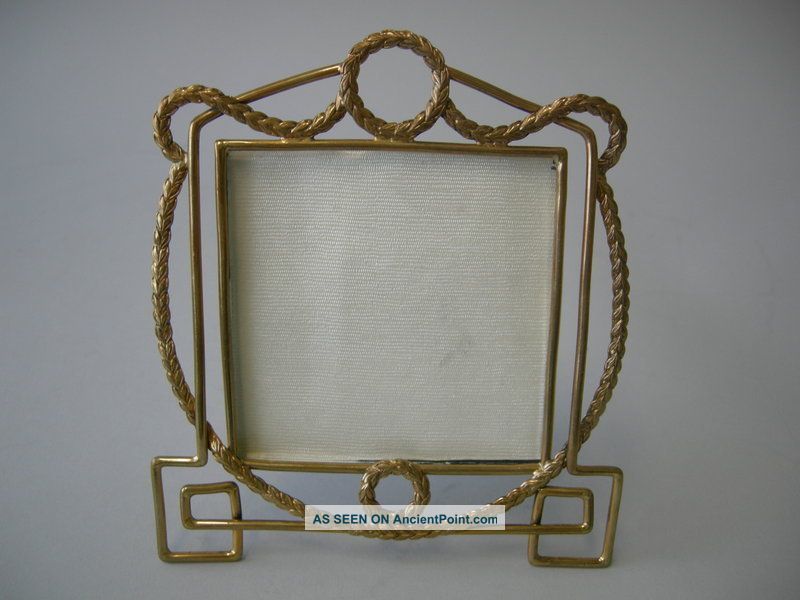 Antique English Brass Nautical Naval Rope Picture Photo Frame C 1910 Picture Frames photo