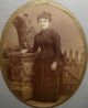 1870 ' S Framed Victorian Cabinet Photo Of New England Woman In A Bustled Dress Victorian photo 1