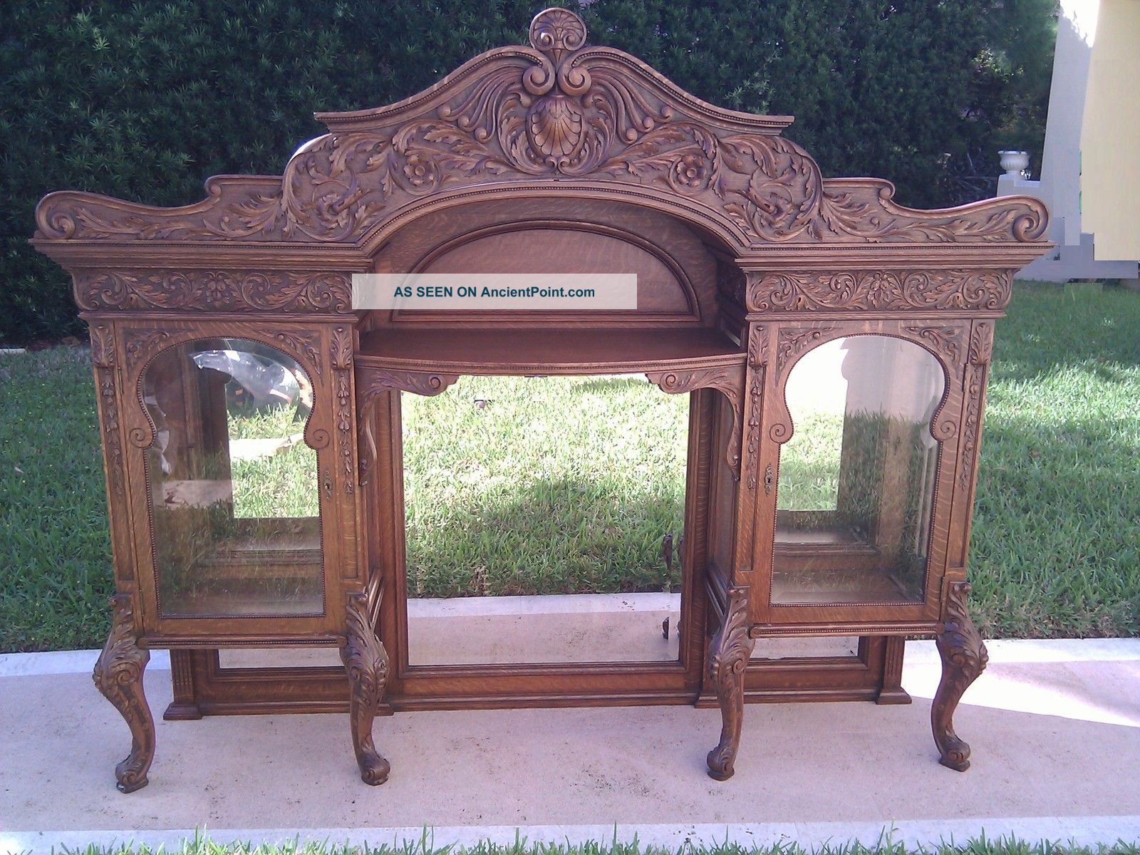 Monumental Victorian Style Renaissance Revival Cabinet W/ Beveled Glass & Mirror 1900-1950 photo