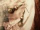 Paris Lace Pearl Vintage Brass Gold Victorian Antique Shabby Handcrafted Earring Victorian photo 3