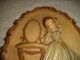 Vintage G Ruggeri Alabaster Resin Plaque Of Victorian Woman & Dog - Ruffled Border Victorian photo 1