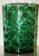 Emerald Green Blown Glass Tumblers Victorian Bubble Glass Drink Glasses Set Of 6 Victorian photo 2