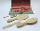 Antique Victorian Childs Celluloid Vanity Comb Brush Set Very Ornate Rare Victorian photo 1