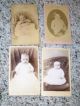 Circa 1880 Four Victorian Infants & Children Cabinet Card Photographs B&w Victorian photo 1