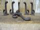 Lot Set Of 6 School Farm Coat Hooks Rusty Rust Cast Iron Multiples Available Hooks & Brackets photo 4