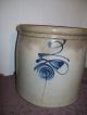 Antique Primitive Salt Glaze 2 Gallon Cobalt Blue Bee Sting Crock Exc Cond Primitives photo 4