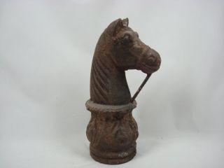 A Wonderful 19th Century Cast Iron Horse Head Hitching Post photo