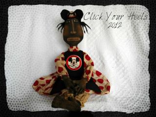 Primitive Black Doll Millie Mouseketeer Ooak (click Your Heels) photo