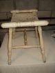 Primitive Wooden Bowed Seat Country Stool Primitives photo 3