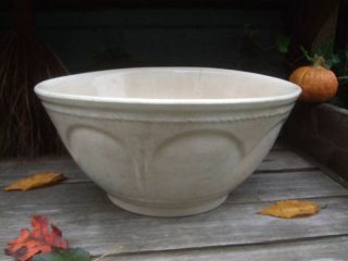 Old Worn White Ironstone White Pottery Dough Bowl - Antique Primitive photo